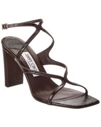 Jimmy Choo - Azie 85 Lizard-Embossed Leather Sandal - Lyst