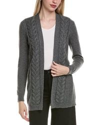Sofiacashmere - Braided Cable Wool & Cashmere-Blend Cardigan - Lyst