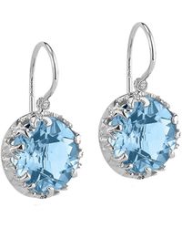 I. REISS - Color Collection 14k 2.78 Ct. Tw. Diamond & Blue Topaz Earrings - Lyst
