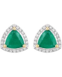 Diana M. Jewels - Fine Jewelry 14k 1.27 Ct. Tw. Diamond & Emerald Studs - Lyst