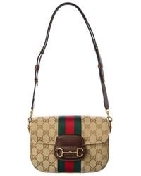 Gucci - Horsebit 1955 Gg Canvas & Leather Shoulder Bag - Lyst