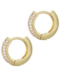 Adornia - 14K Plated Cz Huggie Chubby Hoops - Lyst