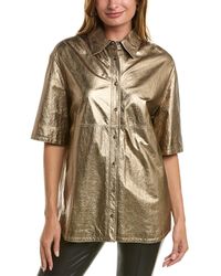 Brunello Cucinelli - Leather Shirt - Lyst