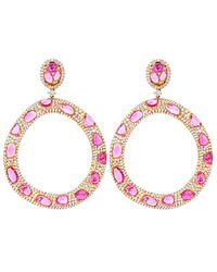 Diana M. Jewels - Fine Jewelry 18k Rose Gold 35.15 Ct. Tw. Diamond & Sapphire Earrings - Lyst