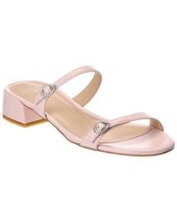 Stuart Weitzman - Ginger Xtal Block 35 Leather Sandal - Lyst