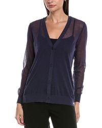 Lafayette 148 New York - V-Neck Button Front Wool-Blend Cardigan - Lyst
