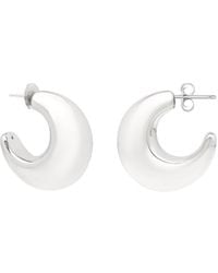 Italian Silver - Half Moon Puffed Earrings - Lyst