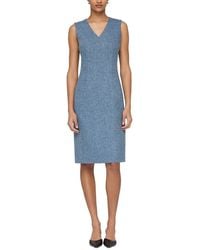 Lafayette 148 New York - Plus V-Neck Sleeveless Wool & Silk-Blend Sheath Dress - Lyst