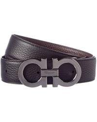 Ferragamo - Reversible & Adjustable Double Gancio Buckle Leather Belt - Lyst