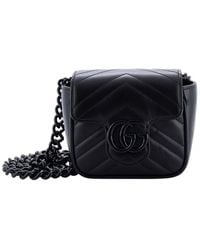 Gucci - Matelasse Leather Gg Marmont Flap Belt Bag Mini (Authentic Pre- Loved) - Lyst