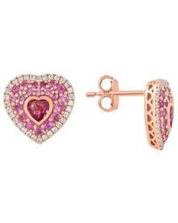 Effy Fine Jewelry - 14k Rose Gold 1.64 Ct. Tw. Diamond & Pink Sapphire Earrings - Lyst