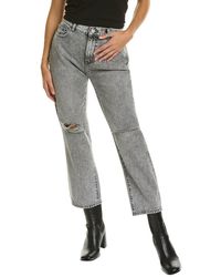DL1961 - Patti High-rise Vintage Chalk Distressed Ankle Straight Jean - Lyst