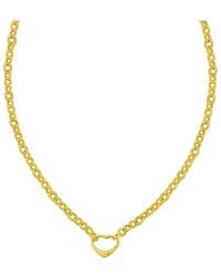 Italian Gold - 14K Heart Necklace - Lyst