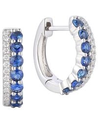 Gregg Ruth - 14K 0.77 Ct. Tw. Diamond & Sapphire Huggie Earring - Lyst