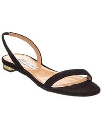 Aquazzura - So Nude Suede Slingback Sandal - Lyst