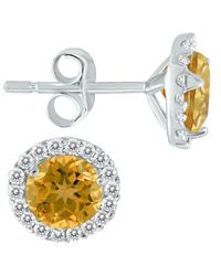 Gemstones - 14k 1.01 Ct. Tw. Diamond & Citrine Earrings - Lyst