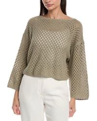 Lafayette 148 New York - Open Stitch Linen-Blend Sweater - Lyst