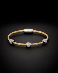 Juvell - 18k Plated Cz Twisted Mesh Bangle Bracelet - Lyst