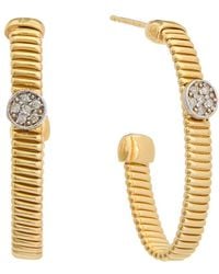 Meshmerise - 18k Gold Over Silver 0.12 Ct. Tw. Diamond Earrings - Lyst