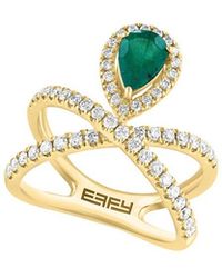 Effy Fine Jewelry - 14K 1.04 Ct. Tw. Diamond & Sapphire Ring - Lyst
