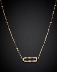 Italian Gold - 14k Italian Two-tone Gold Elongated Oval Necklace - Lyst