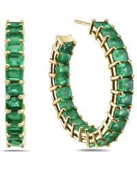 Forever Creations USA Inc. - Forever Creations 14k 7.00 Ct. Tw. Emerald In-out Hoops - Lyst