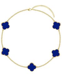 Gabi Rielle - 14k Over Silver Blue Agate Clover Dual-sided Bracelet - Lyst