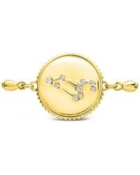 Sterling Forever - 14k Over Silver Cz Leo Disc Bolo Bracelet - Lyst