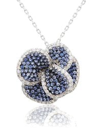 Suzy Levian - Silver 0.02 Ct. Tw. Diamond & Gemstone Pendant - Lyst