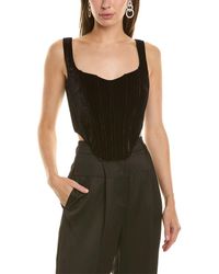 Bardot - Fitted Velour Corset Bustier Top - Lyst