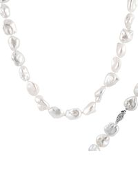 Splendid - Rhodium Plated Silver 15-16mm Freshwater Pearl Necklace - Lyst