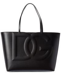 Dolce & Gabbana - Dg Logo Medium Leather Tote - Lyst