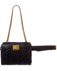 Fendi Upside Down Leather Belt Bag - Black