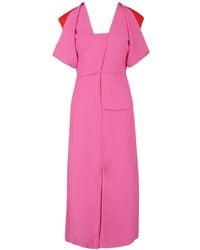Bottega Veneta - Jersey Draped Midi Dress - Lyst