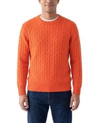 N.Peal Cashmere - Thames Cable Cashmere Round Neck Sweater - Lyst