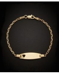 Italian Gold - 14k Engraveable Baby Id Heart Bracelet - Lyst