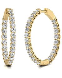 Diana M. Jewels - Diana M. Fine Jewelry 14k 7.00 Ct. Tw. Lab Grown Diamond Hoops - Lyst
