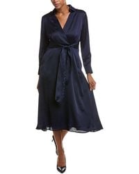 Tahari - Tie Waist Midi Dress - Lyst