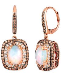 Le Vian - Le Vian Neapolitan Opal 14k Rose Gold 3.59 Ct. Tw. Diamond & Opal Earrings - Lyst