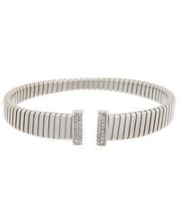 Meshmerise - 18k Over Silver 0.25 Ct. Tw. Diamond Goose Bangle Bracelet - Lyst