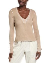 Autumn Cashmere - Cotton By Inked V-Neck Sweater - Lyst