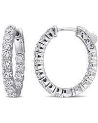 Lab Grown Diamonds - Created Forever 14K 3.08 Ct. Tw. Lab-Grown Diamond Hoop Earrings - Lyst