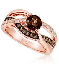 Le Vian - 14k Strawberry Gold 0.82 Ct. Tw. Diamond & Smoky Quartz Ring - Lyst