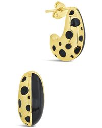 Sterling Forever - 14k Plated Enamel Lisha Hoops - Lyst