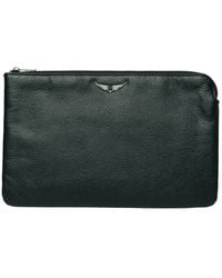Zadig & Voltaire - Uma Wings Grained Leather Pouch - Lyst