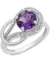 MaxColor - 10k 1.75 Ct. Tw. Diamond & Amethyst Eternity Ring - Lyst
