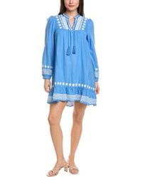 Sail To Sable - Embroidered Linen-Blend Mini Dress - Lyst