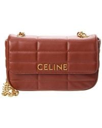 Celine - Monochrome Quilted Leather Shoulder Bag - Lyst