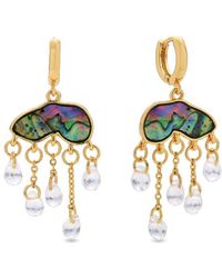 Eye Candy LA - Cz Genevieve Rain Drop Huggie Earrings - Lyst