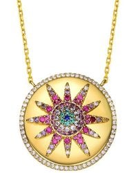 Rachel Glauber - 14k Over Silver Cz Necklace - Lyst
